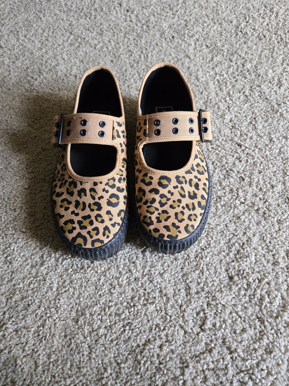 Vans Mary Jane Creepers Leopard Print - Tan/Black